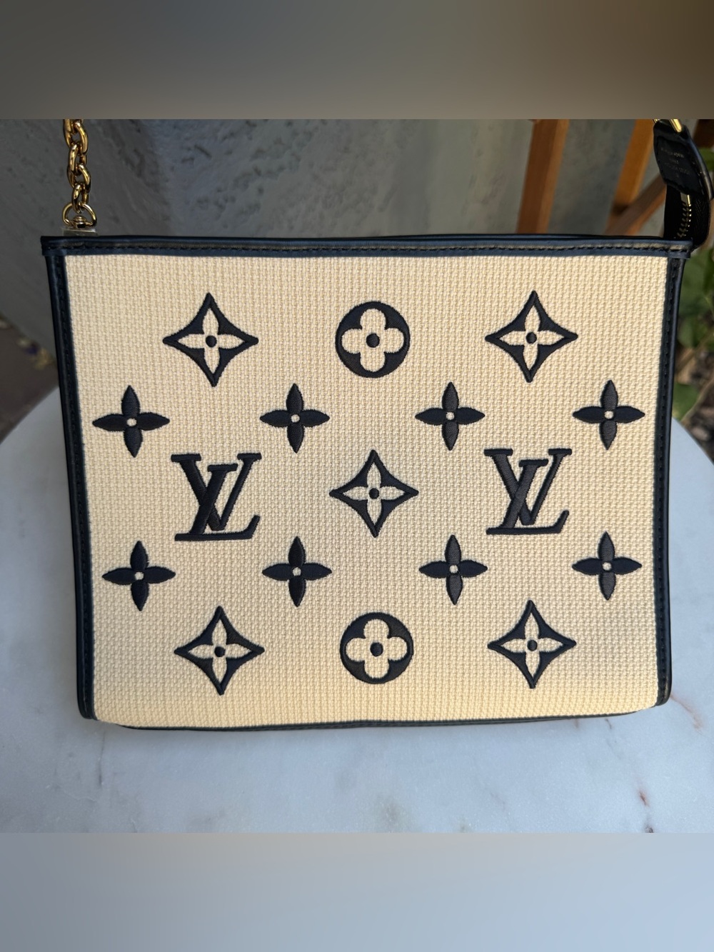 Louis Vuitton Raffia Toiletry 26 Pouch Pochette on Chain - Picture 4 of 16